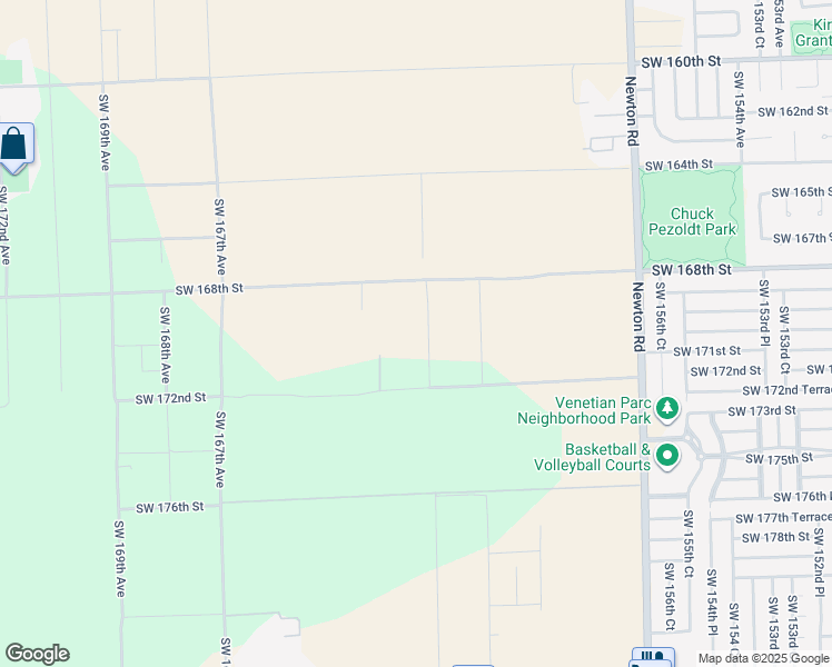 map of restaurants, bars, coffee shops, grocery stores, and more near 17020 Southwest 162nd Avenue in Miami
