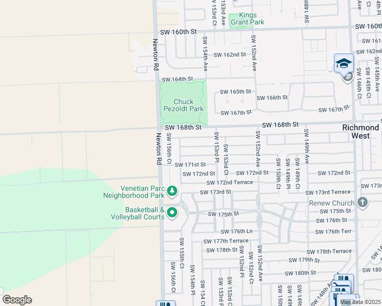 map of restaurants, bars, coffee shops, grocery stores, and more near 15461 Southwest 170th Terrace in Miami
