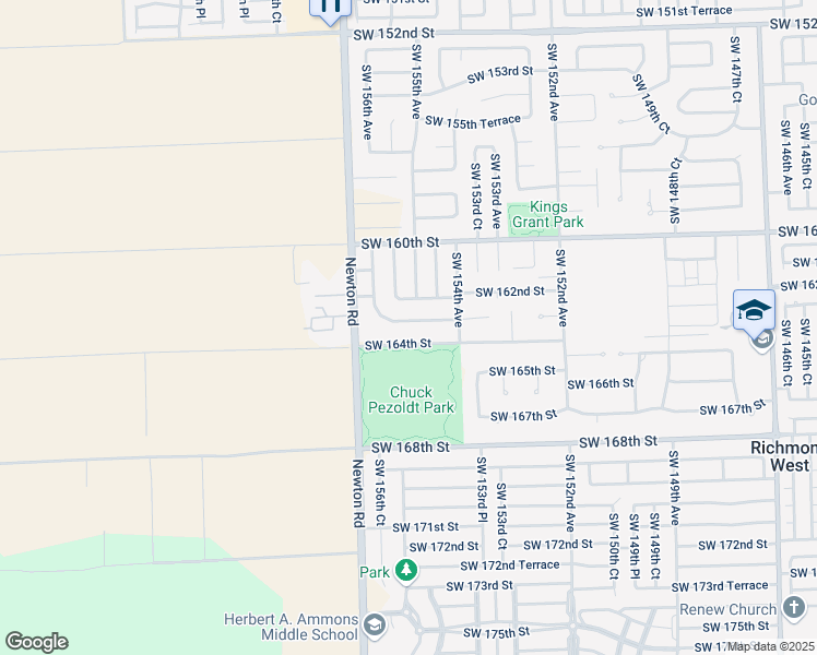 map of restaurants, bars, coffee shops, grocery stores, and more near 15541 Southwest 163rd Street in Miami