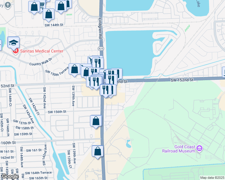 map of restaurants, bars, coffee shops, grocery stores, and more near in Richmond West