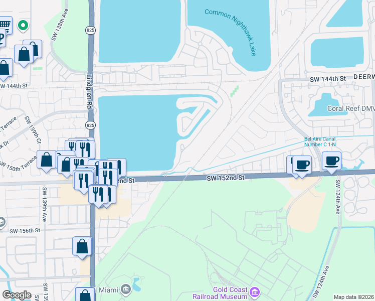 map of restaurants, bars, coffee shops, grocery stores, and more near 14833 Cascada Boulevard in Miami