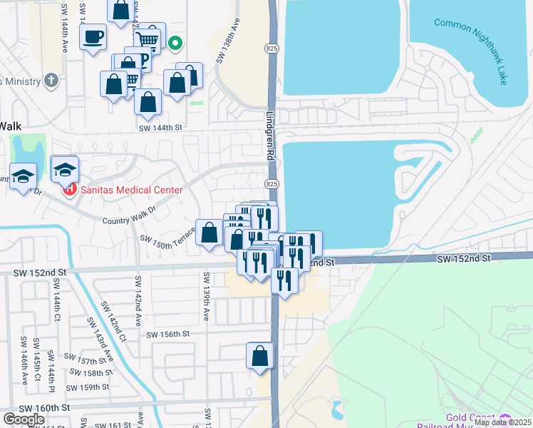 map of restaurants, bars, coffee shops, grocery stores, and more near 502 Southwest 149th Circle Court in Miami