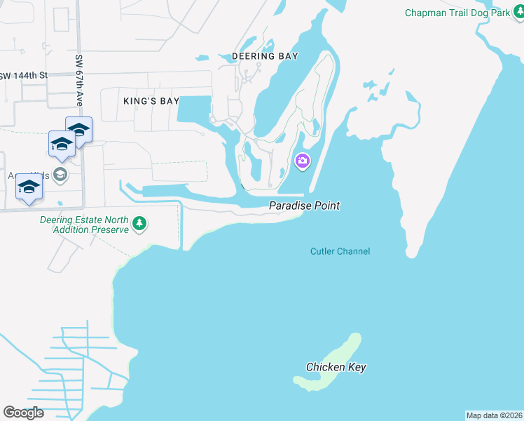 map of restaurants, bars, coffee shops, grocery stores, and more near 6200 Paradise Point Drive in Palmetto Bay