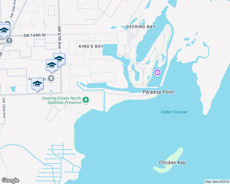 map of restaurants, bars, coffee shops, grocery stores, and more near 6206 Paradise Point Drive in Palmetto Bay