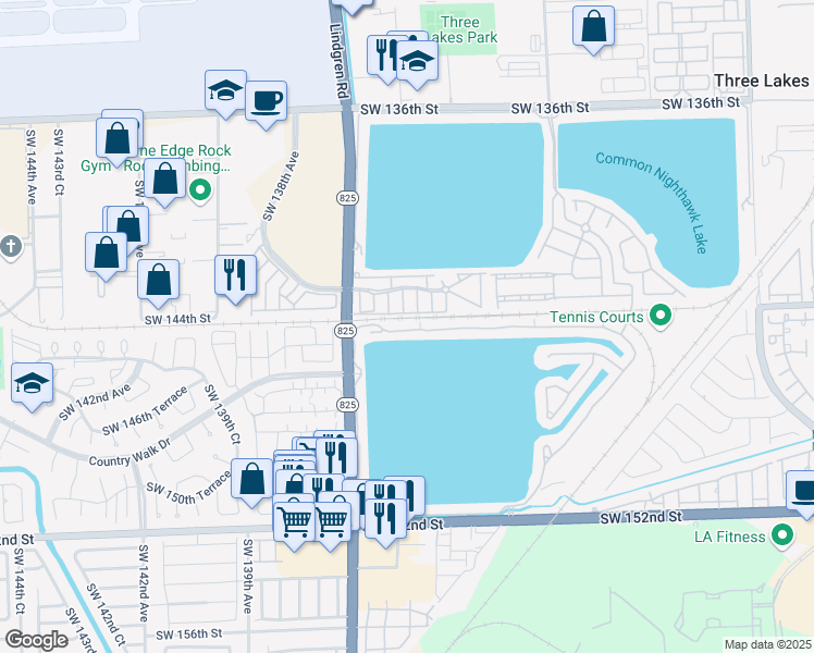 map of restaurants, bars, coffee shops, grocery stores, and more near 13559 Southwest 144th Terrace in Miami