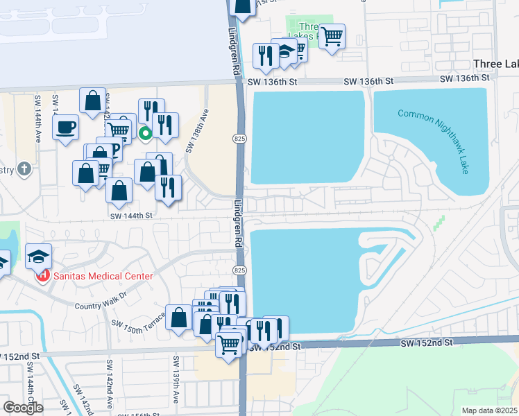 map of restaurants, bars, coffee shops, grocery stores, and more near 13661 Southwest 144th Terrace in Miami