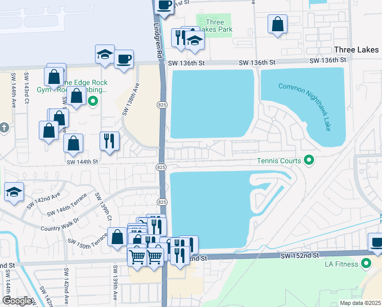 map of restaurants, bars, coffee shops, grocery stores, and more near 13547 Southwest 144th Terrace in Miami