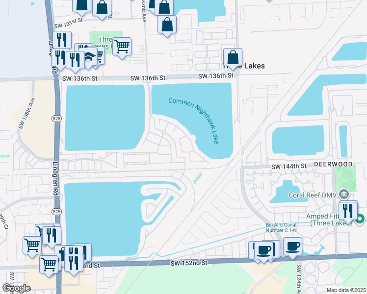 map of restaurants, bars, coffee shops, grocery stores, and more near 14233 Southwest 129th Place in Miami