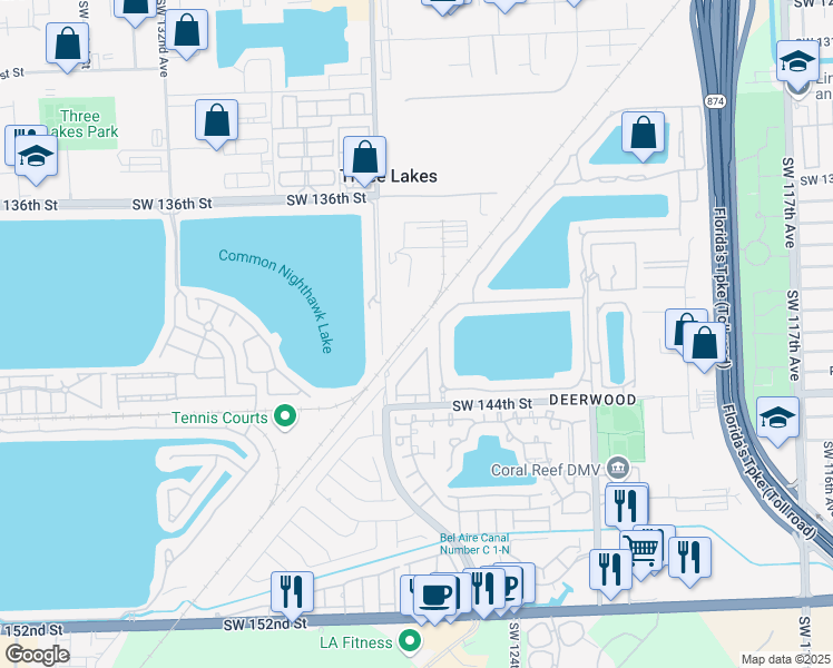 map of restaurants, bars, coffee shops, grocery stores, and more near 14079 Southwest 126th Path in Miami