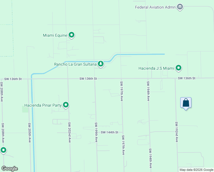 map of restaurants, bars, coffee shops, grocery stores, and more near 19790 Southwest 136th Street in Miami