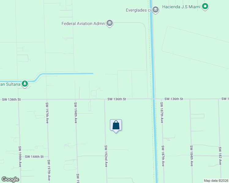 map of restaurants, bars, coffee shops, grocery stores, and more near 13305 Southwest 190th Avenue in Miami