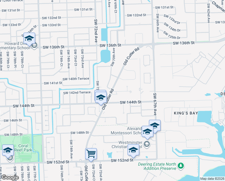map of restaurants, bars, coffee shops, grocery stores, and more near in Palmetto Bay