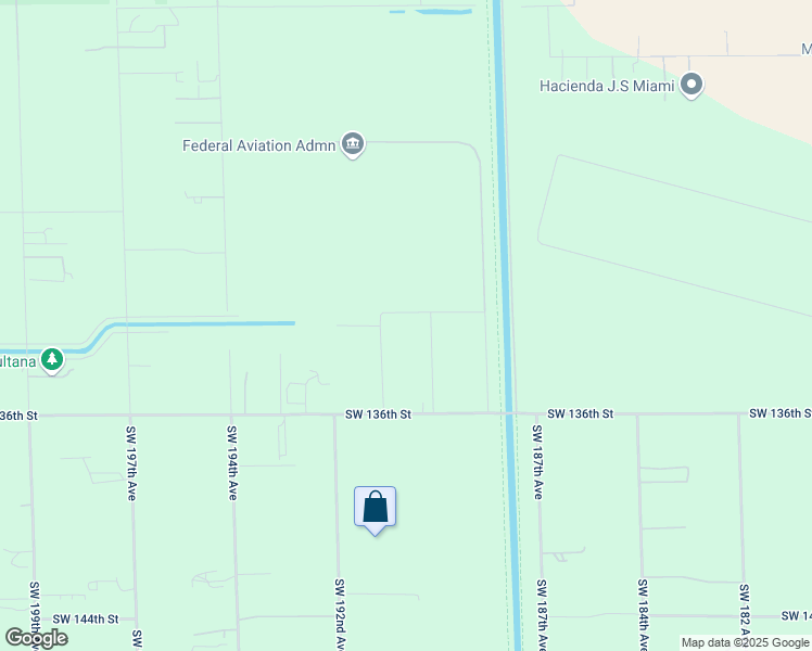 map of restaurants, bars, coffee shops, grocery stores, and more near 13250 Southwest 189th Avenue in Miami