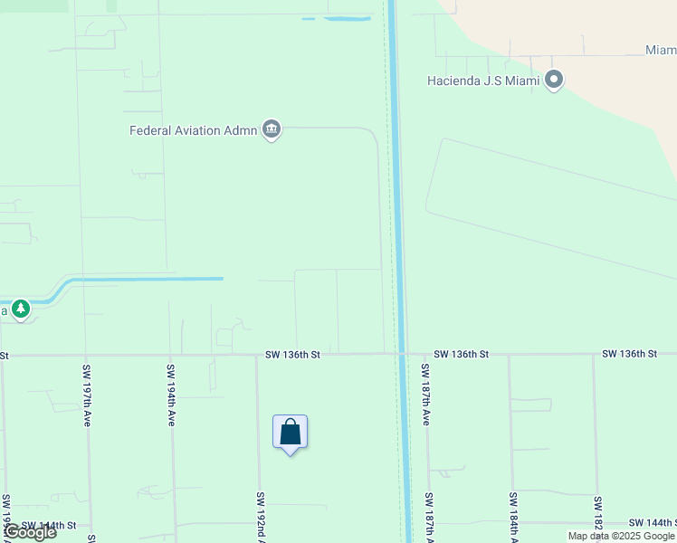 map of restaurants, bars, coffee shops, grocery stores, and more near 13250 Southwest 189th Avenue in Miami