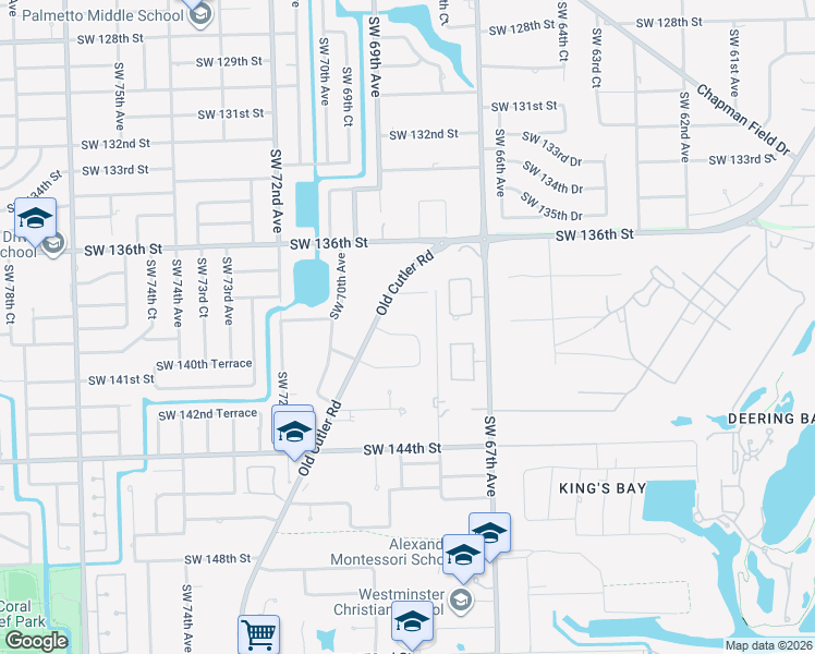 map of restaurants, bars, coffee shops, grocery stores, and more near 13935 North Cartee Road in Palmetto Bay