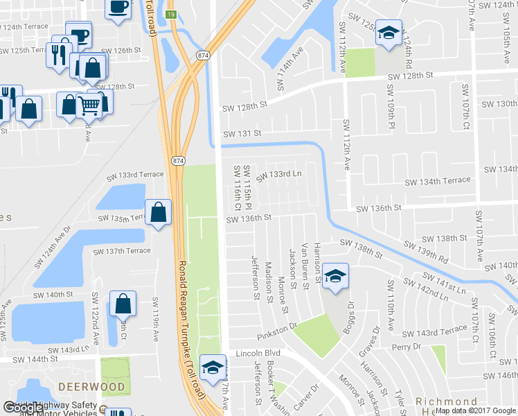 map of restaurants, bars, coffee shops, grocery stores, and more near 24453 Southwest 115th Court in Miami