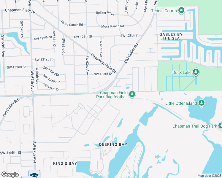 map of restaurants, bars, coffee shops, grocery stores, and more near 5990 Southwest 135th Terrace in Miami