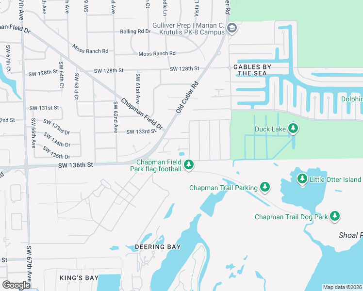 map of restaurants, bars, coffee shops, grocery stores, and more near 13350 Southwest 59th Avenue in Miami