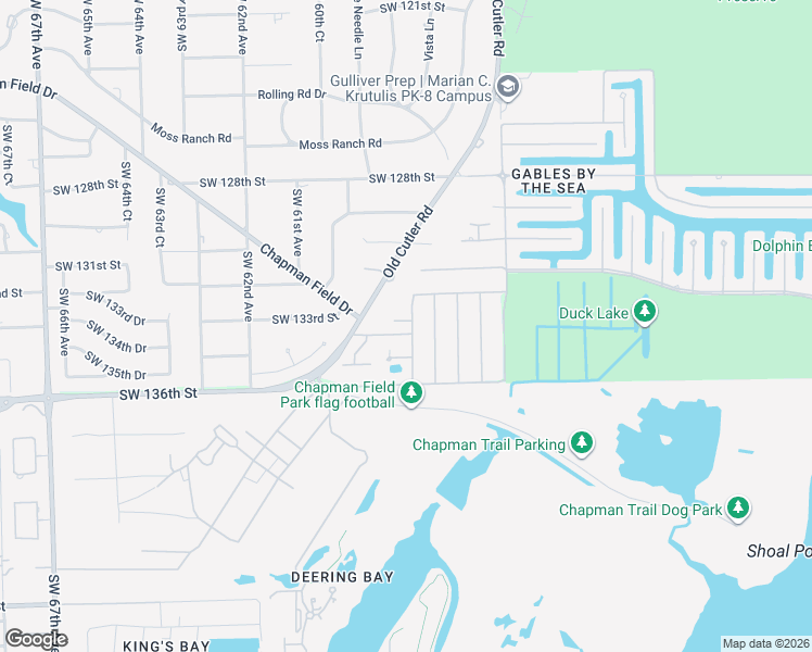 map of restaurants, bars, coffee shops, grocery stores, and more near 13350 Southwest 59th Avenue in Miami