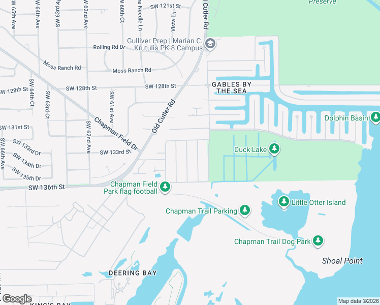 map of restaurants, bars, coffee shops, grocery stores, and more near 13402 Southwest 57th Court in Pinecrest