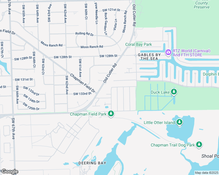 map of restaurants, bars, coffee shops, grocery stores, and more near 13200 Southwest 59th Avenue in Miami
