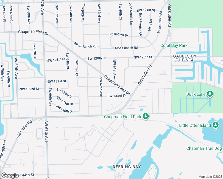 map of restaurants, bars, coffee shops, grocery stores, and more near 6120 Southwest 132nd Street in Miami