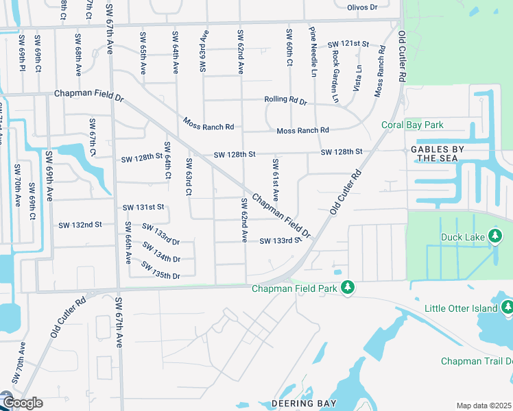 map of restaurants, bars, coffee shops, grocery stores, and more near 13025 Southwest 62nd Avenue in Miami