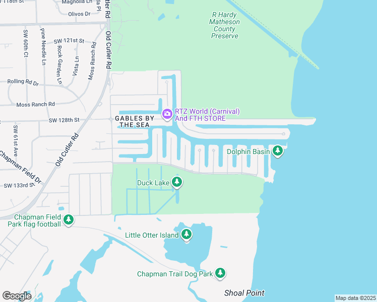 map of restaurants, bars, coffee shops, grocery stores, and more near 13023 Nevada Street in Coral Gables