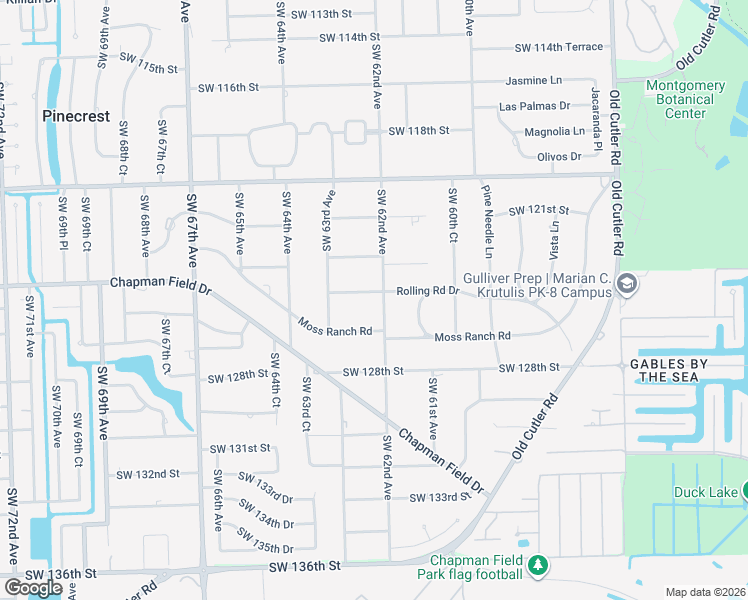 map of restaurants, bars, coffee shops, grocery stores, and more near 6200 Rolling Road Drive in Miami