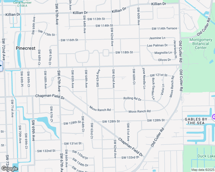 map of restaurants, bars, coffee shops, grocery stores, and more near 6225 Southwest 123rd Terrace in Miami