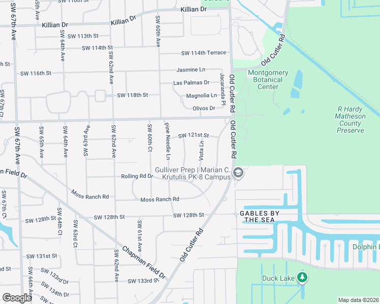 map of restaurants, bars, coffee shops, grocery stores, and more near 12245 Rock Garden Lane in Pinecrest
