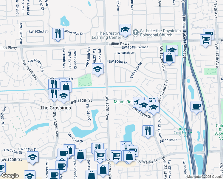 map of restaurants, bars, coffee shops, grocery stores, and more near in Miami