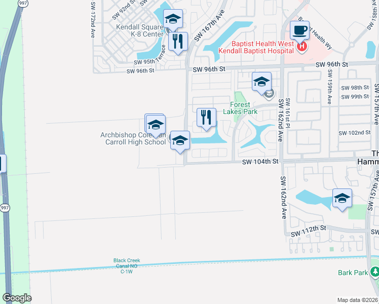 map of restaurants, bars, coffee shops, grocery stores, and more near in Miami