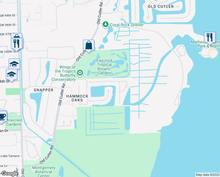 map of restaurants, bars, coffee shops, grocery stores, and more near 414 Rovino Avenue in Coral Gables