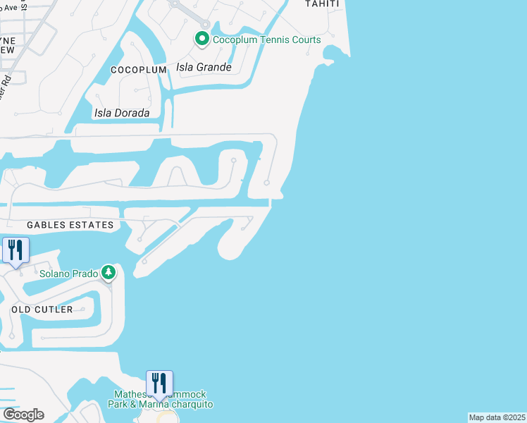 map of restaurants, bars, coffee shops, grocery stores, and more near 41 Arvida Parkway in Miami