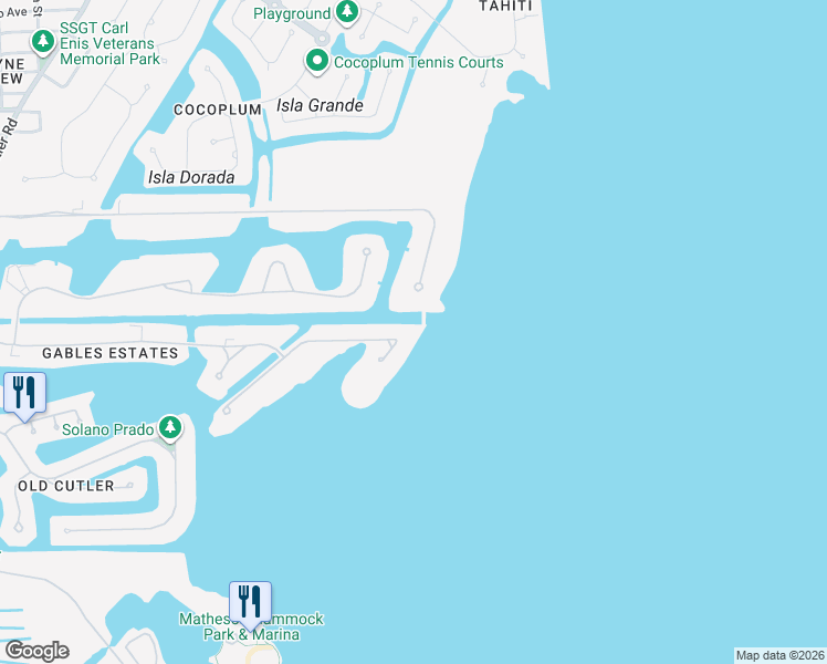 map of restaurants, bars, coffee shops, grocery stores, and more near 11 Casuarina Concourse in Coral Gables