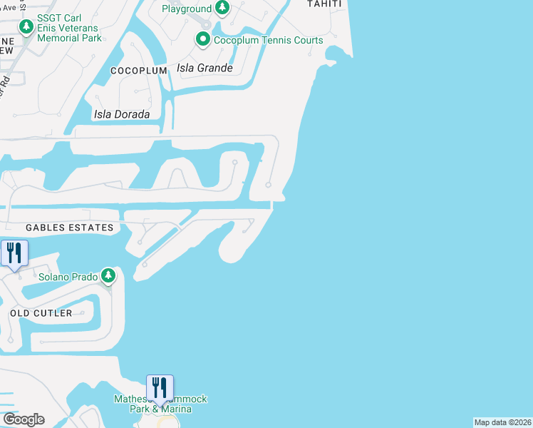 map of restaurants, bars, coffee shops, grocery stores, and more near 41 Arvida Parkway in Miami