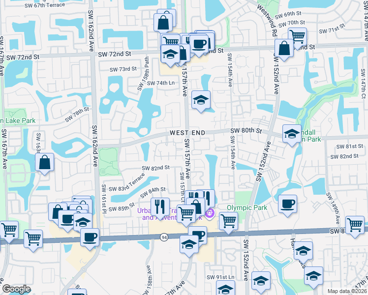 map of restaurants, bars, coffee shops, grocery stores, and more near in Miami-Dade County