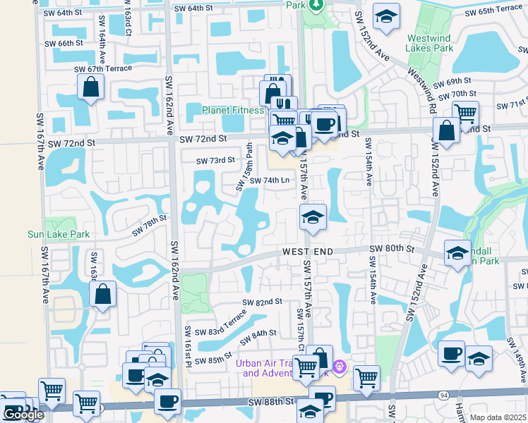map of restaurants, bars, coffee shops, grocery stores, and more near in Miami