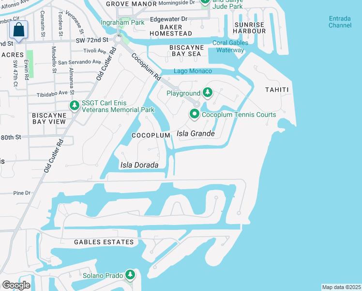 map of restaurants, bars, coffee shops, grocery stores, and more near 172 Paloma Drive in Coral Gables