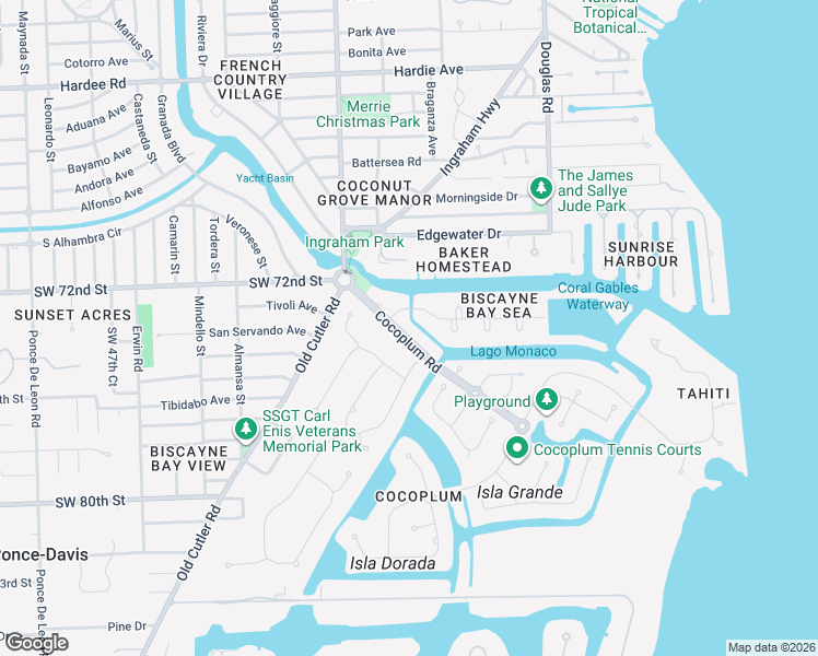 map of restaurants, bars, coffee shops, grocery stores, and more near 299 Cocoplum Road in Coral Gables