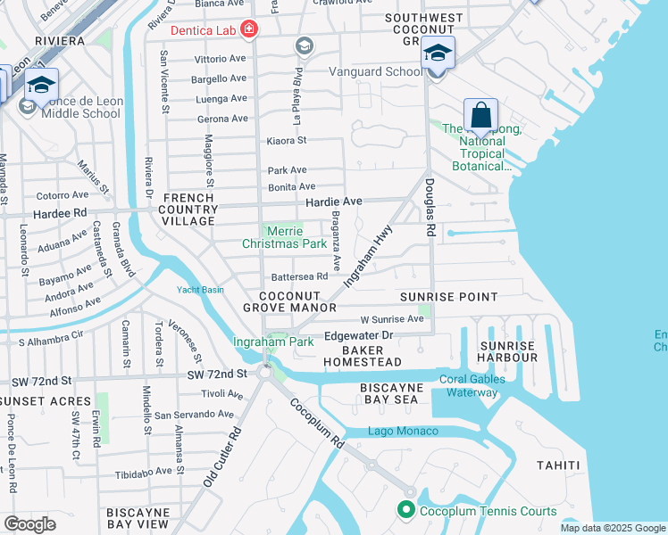 map of restaurants, bars, coffee shops, grocery stores, and more near 4260 Braganza Avenue in Miami