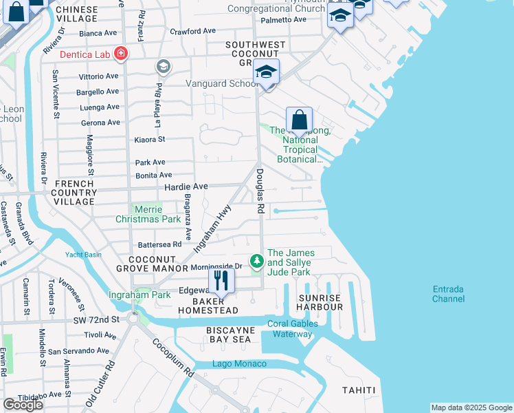 map of restaurants, bars, coffee shops, grocery stores, and more near 3714 Matheson Avenue in Miami
