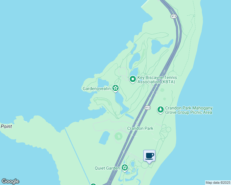 map of restaurants, bars, coffee shops, grocery stores, and more near in Key Biscayne