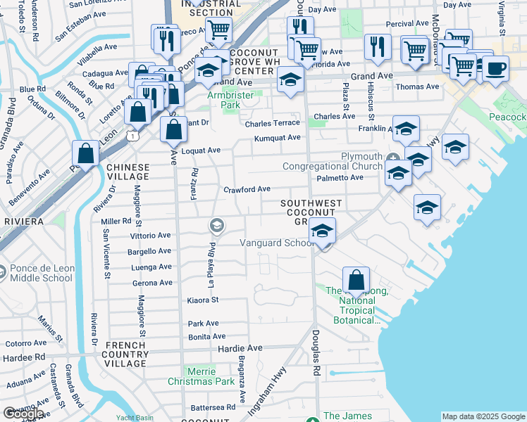 map of restaurants, bars, coffee shops, grocery stores, and more near 3785 Kent Ct in Miami