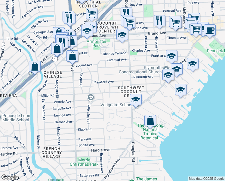 map of restaurants, bars, coffee shops, grocery stores, and more near 3785 Kent Court in Miami