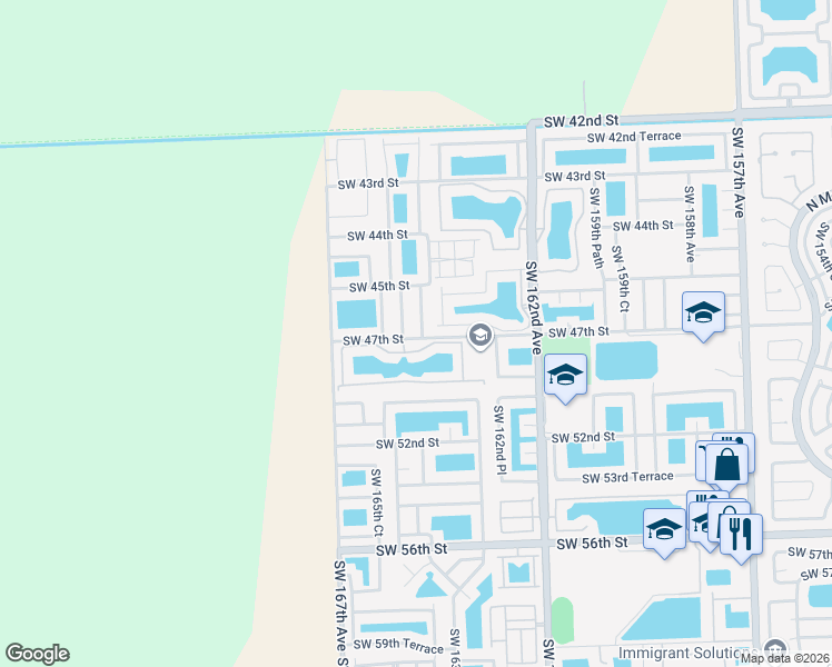 map of restaurants, bars, coffee shops, grocery stores, and more near 4682 Southwest 164th Court in Miami