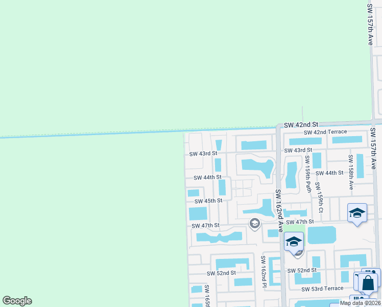 map of restaurants, bars, coffee shops, grocery stores, and more near 6650 Southwest 43rd Street in Miami