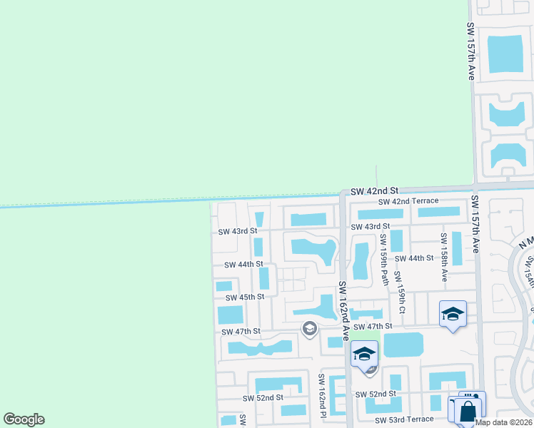 map of restaurants, bars, coffee shops, grocery stores, and more near 4236 Southwest 164th Court in Miami