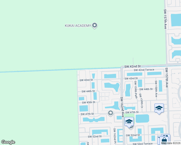 map of restaurants, bars, coffee shops, grocery stores, and more near 4238 Southwest 164th Path in Miami